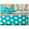 2pcs Fat Large Wave Point Swimwear Swimsuit   green - Mega Save Wholesale & Retail