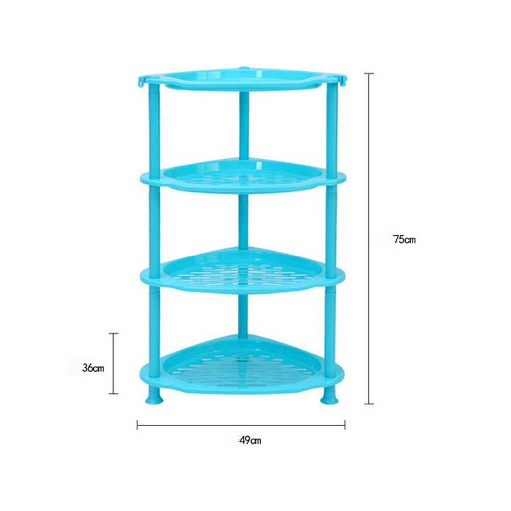Big Toilet Bathroom Storage Rack Plastic Washbasin Rack Kitchen Storage Tripod Four-layers Rack    blue - Mega Save Wholesale & Retail - 4