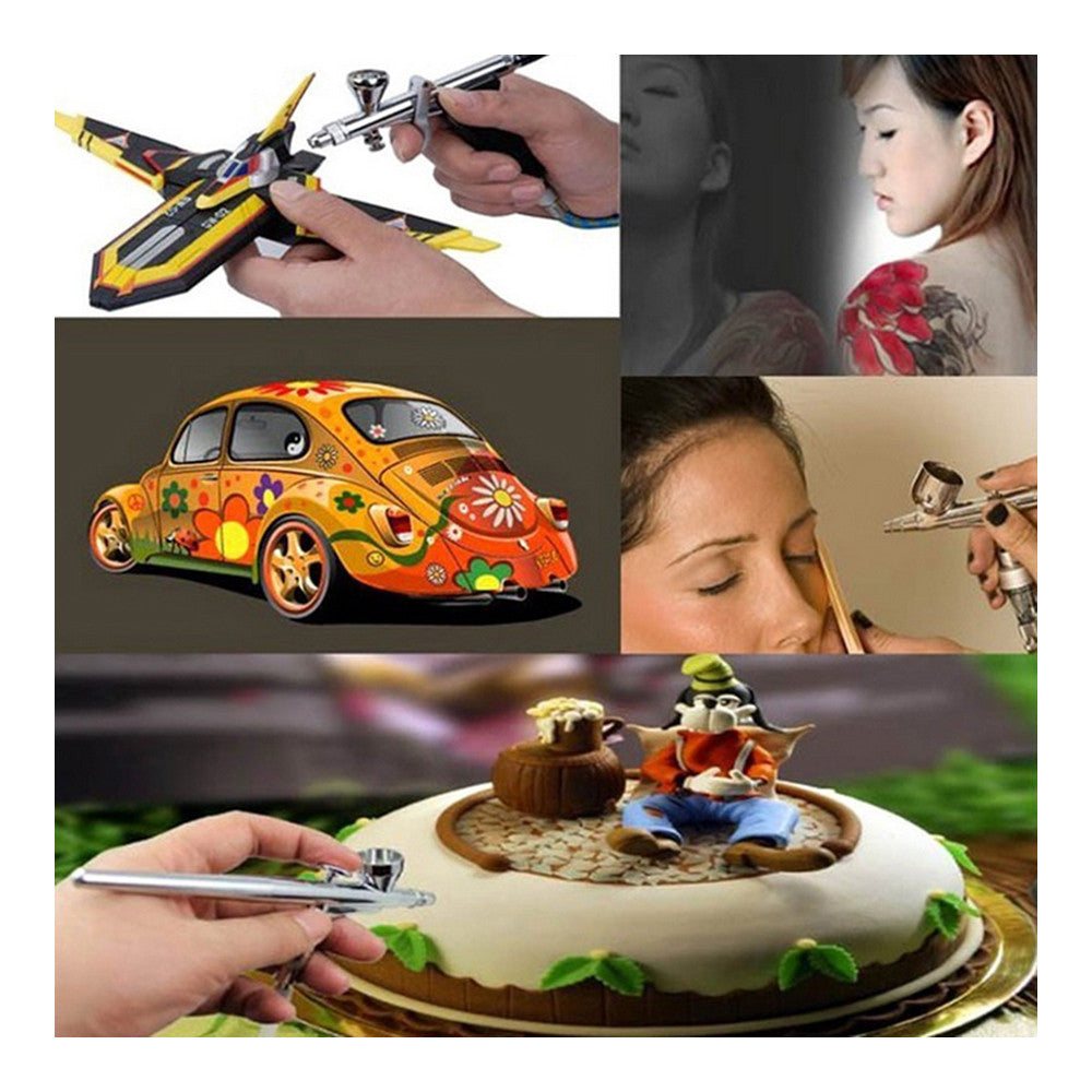 AirBrush Compressor Air brush Kit 0.4mm 2cc Spray Tattoo Nail Art Paint Gun Mini  black - Mega Save Wholesale & Retail - 2