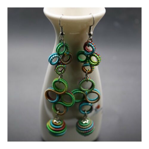 National Style Long Earrings Creative Long Costume Circles   05
