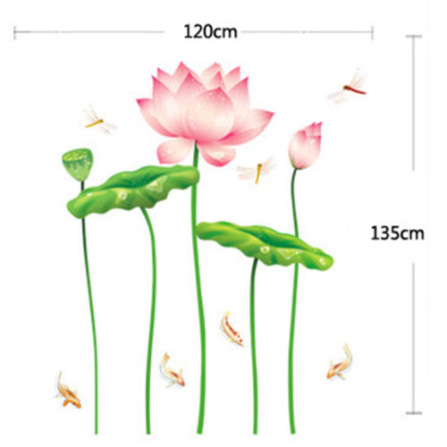 Removeable Lotus Flower Wallpaper Wall Sticker Waterproof