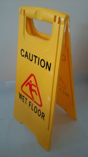 Caution Wet Floor Double Side Sign Warning Board Bright Yellow Plastic 24"