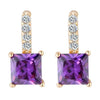 Square Zircon Ear Accessory    gold plated purple zircon