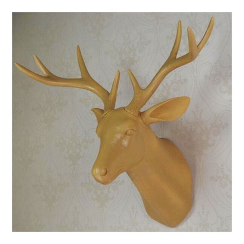 Plastic Deer Head Wall Hanging Decoration yellow