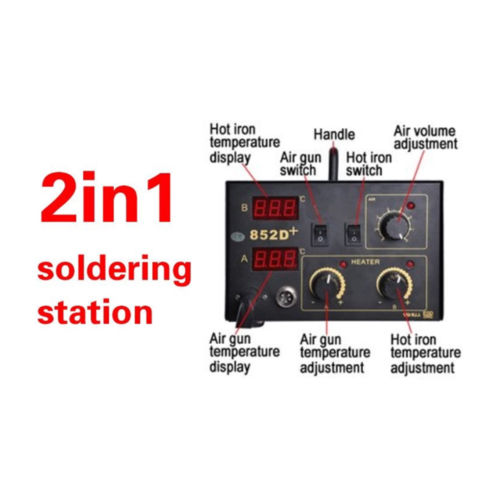 2IN1 SMD HOT AIR REWORK SOLDERING IRON STATION