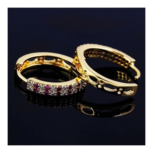 Colorful Zircon Earrings 18K Gold Platinum