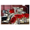 3D Flower Bed Quilt/Duvet Sheet Cover 4PC Set Cotton Sanded 026