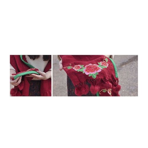 Spring Festival's Gift Literary Cashmere National Style Embroidery Scarf Cotton