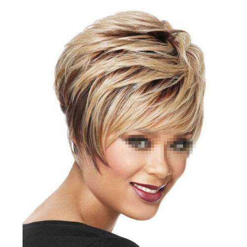 35cm Chic Fashionable Wig Short Curled Hair Cap Blonde Brown