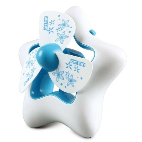 USB 600mA Rechargeable Silent Star Portable Cooling Fan   White