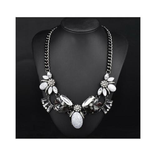 National Style Necklace Gemstone Zircon High Grade Alloy Necklace Woman   white