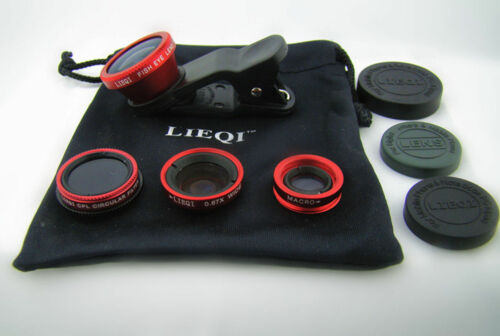 LIEQI LQ008 super wide-angle fisheye macro CPL filter Four phone camera Red