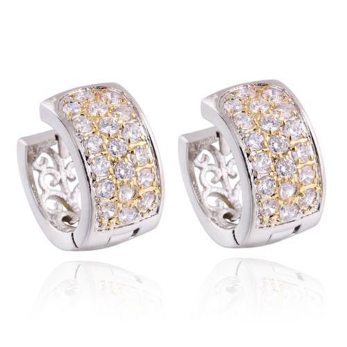 Fresh Earrings 18K Gold Platinum Galvanized   white