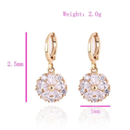 18K Gold Galvanized Zircon Earrings
