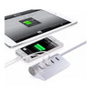 Silver Magnalium Alloy 4 Port Micro USB 3.0 Concentrator