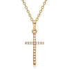 Cross Pendant Zircon Diamanted Necklace   golden
