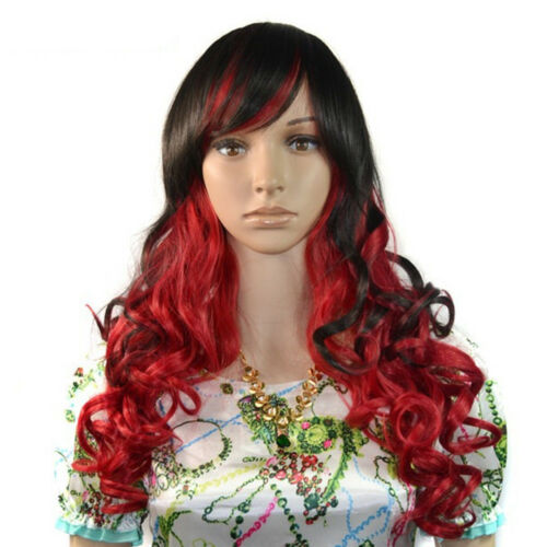 60cm Blunt  Gradient  Wavy Curled Hair Cap Cosplay Wig
