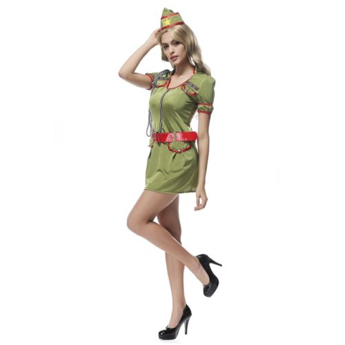 Navy Army Green Drillmaster Halloween Game Uniform Costume
