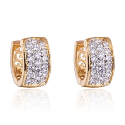 Fresh Earrings 18K Gold Platinum Galvanized   yellow