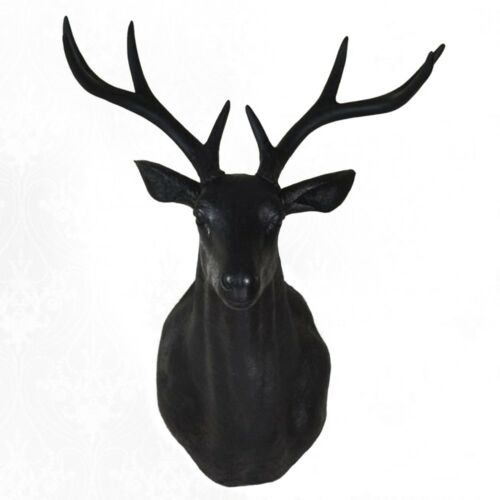 Large Size Plastic Deer Head Wall Hanging Decoration black