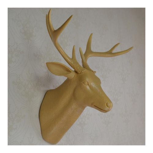 Plastic Deer Head Wall Hanging Decoration yellow
