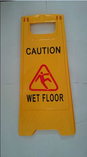Caution Wet Floor Double Side Sign Warning Board Bright Yellow Plastic 24"