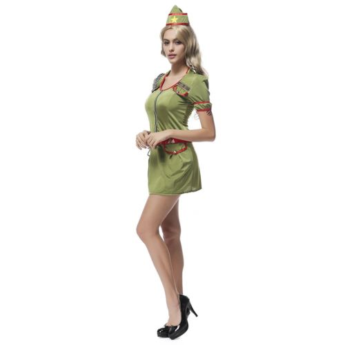 Navy Army Green Drillmaster Halloween Game Uniform Costume