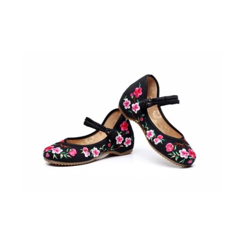 Peach Flower in Blossom Vintage Style Vintage Chinese Embroidered Shoes