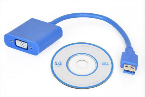 USB 3.0 to VGA Video Graphic Card Display External Cable Adapter for Win 7/8 New