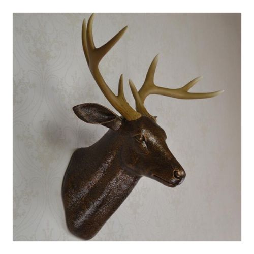 Plastic Deer Head Wall Hanging Decoration bronze