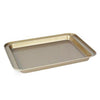 Oven Plate Non-stick Baking Tool Rectangle Golden small size 24x18x2cm