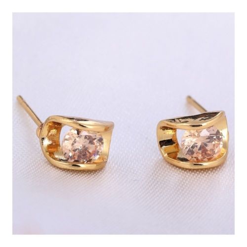 18K Gold Glavanized Austrian Zircon Earrings  yellow