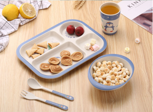 Kids Toddler Dinner Set 5PCS Dinnerware Cartoon Design Gifts
