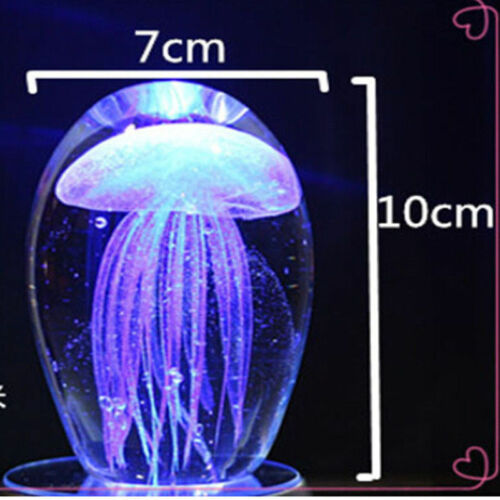 Jellyfish Paperweight Glow in the Dark WITH LED BASE Multicolor Jellyfish Blue