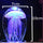 Jellyfish Paperweight Glow in the Dark WITH LED BASE Multicolor Jellyfish Blue