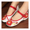 Small White Shoes Old Beijing Cloth Embroidered Shoes  red