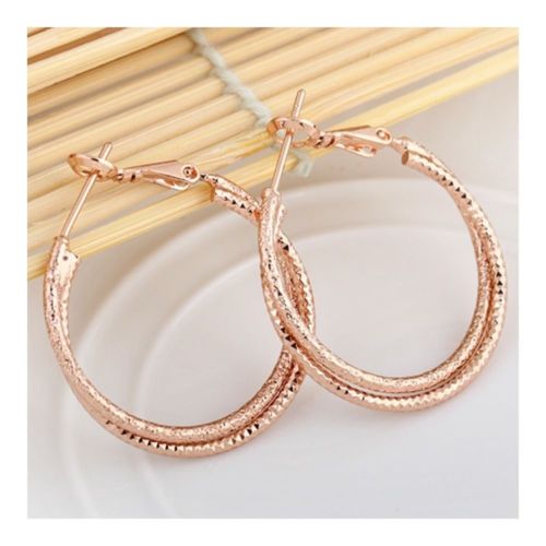 18K Gold Platinum Galvanized Earrings   rose golden