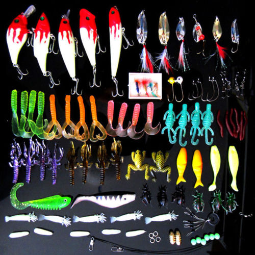 Lot 100 pcs Kinds of Fishing Minnow Bass Baits Lures Crankbaits Hooks