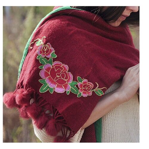 Spring Festival's Gift Literary Cashmere National Style Embroidery Scarf Cotton