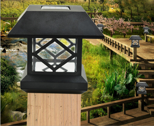 LED Solar Outdoor Light Post Cap Garden Fence