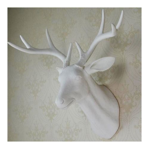 Plastic Deer Head Wall Hanging Decoration white