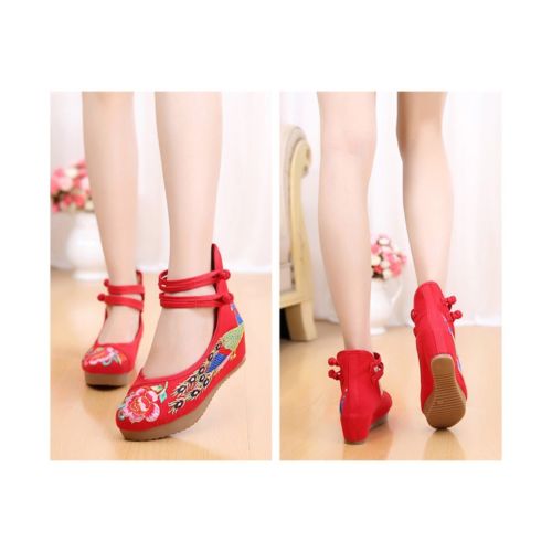 Old Beijing Cloth Shoes Embroidered Shoes High Heeled Shoes Woman National Style