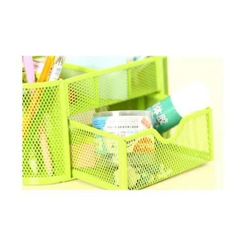 9 Slots Compartments Desk Organizer Pen Holder Rack Office Stationary  Blue
