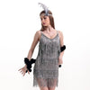 Sexy Uniform Underwear Tassel Dress Halloween   grey
