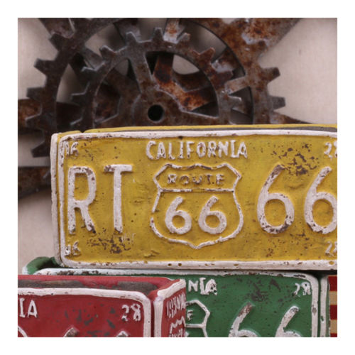 Vintage Route 66 Ashtray Car Plate Ashtray Succulent Pot Flower pot Versatile