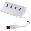 Silver Magnalium Alloy 4 Port Micro USB 3.0 Concentrator