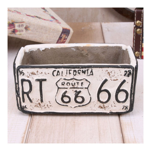 Vintage Route 66 Ashtray Car Plate Ashtray Succulent Pot Flower pot Versatile