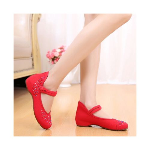 Old Beijing Cloth Shoes National Style Woman Shoes Cowhells Sole Slipsole Phoeni