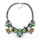 National Style Necklace Gemstone Zircon High Grade Alloy Necklace Woman    green
