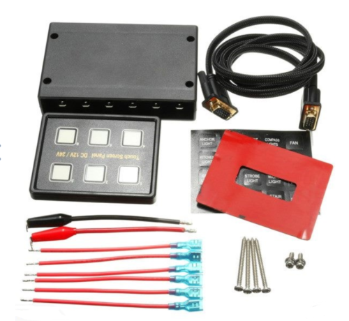 12V 24V Capacitive Touch Screen Switch Panel Car Marine Boat Circuit Control Box